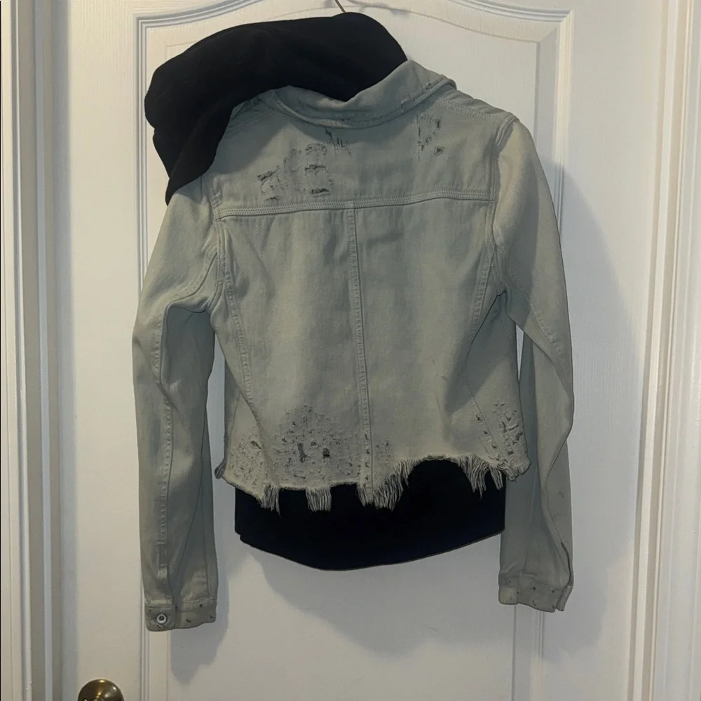 Free People layered hoodie denim jacket - Picture 5 of 10